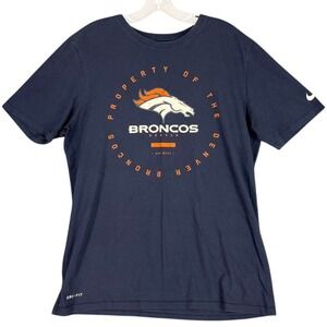 Denver Broncos Shirt Mens Large‎ Nike Tee NFL Football  Dri Fit Athletic Cut